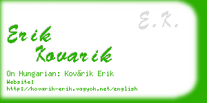 erik kovarik business card
