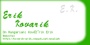 erik kovarik business card